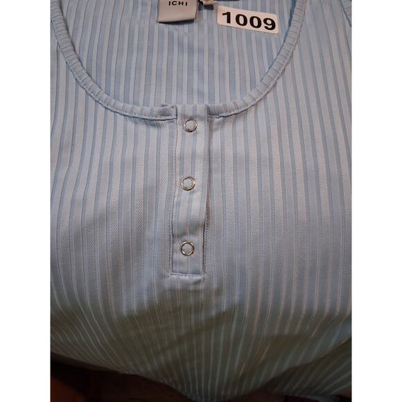 ICHI Quiet Luxury Ribbed Snap Women's size Large Old Money Sleeveless Casual Top - Picture 13 of 13